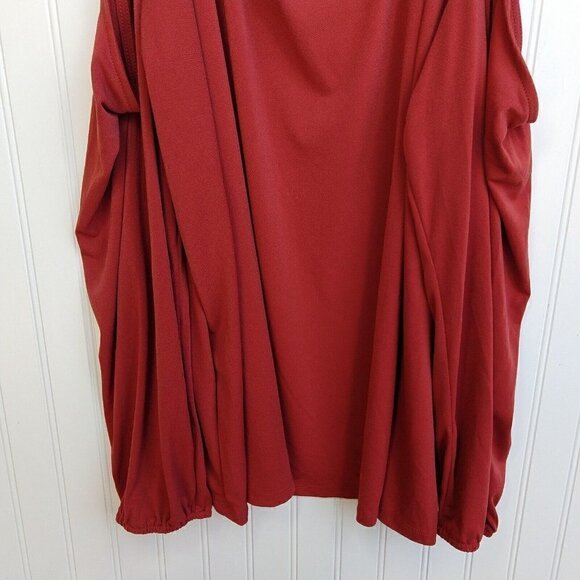 Torrid Orange Cold Shoulder Crepe Cut Out Top Plus Size 5X NWT Balloon Sleeve - Picture 5 of 9